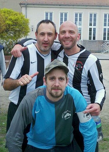 Die drei Männer des Spiels: Sascha (0:1), Marcus (1:2) und Basti (Die Krake)